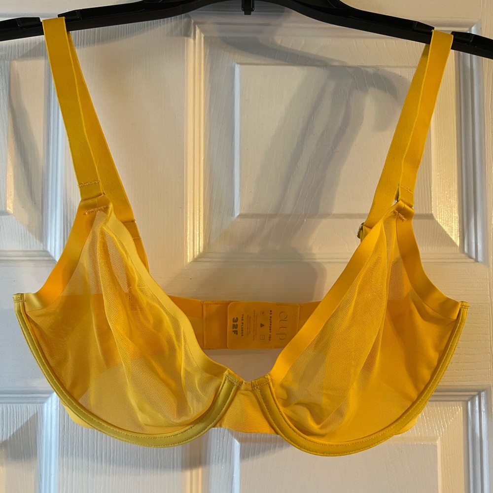 CUUP The Plunge Mesh Bra 32F Marigold Yellow